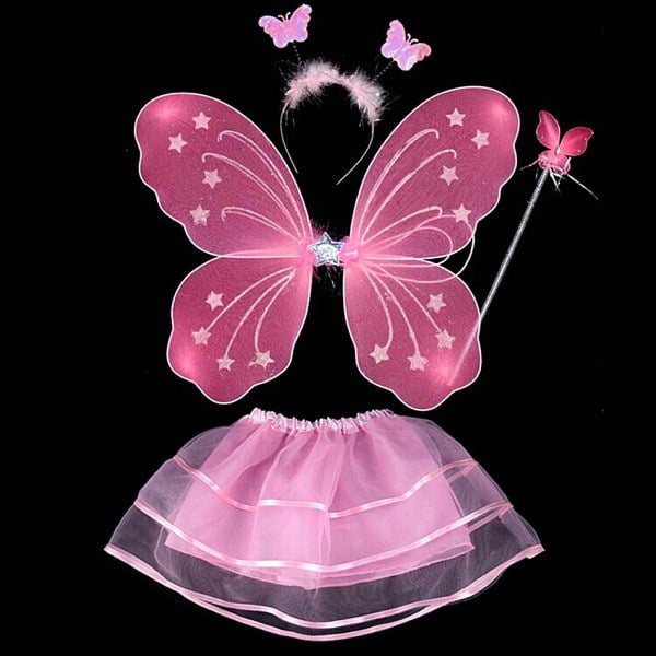 Black Butterfly Fairy Angels Wings Dress Up Costumes Gymnastics Party Halloween 